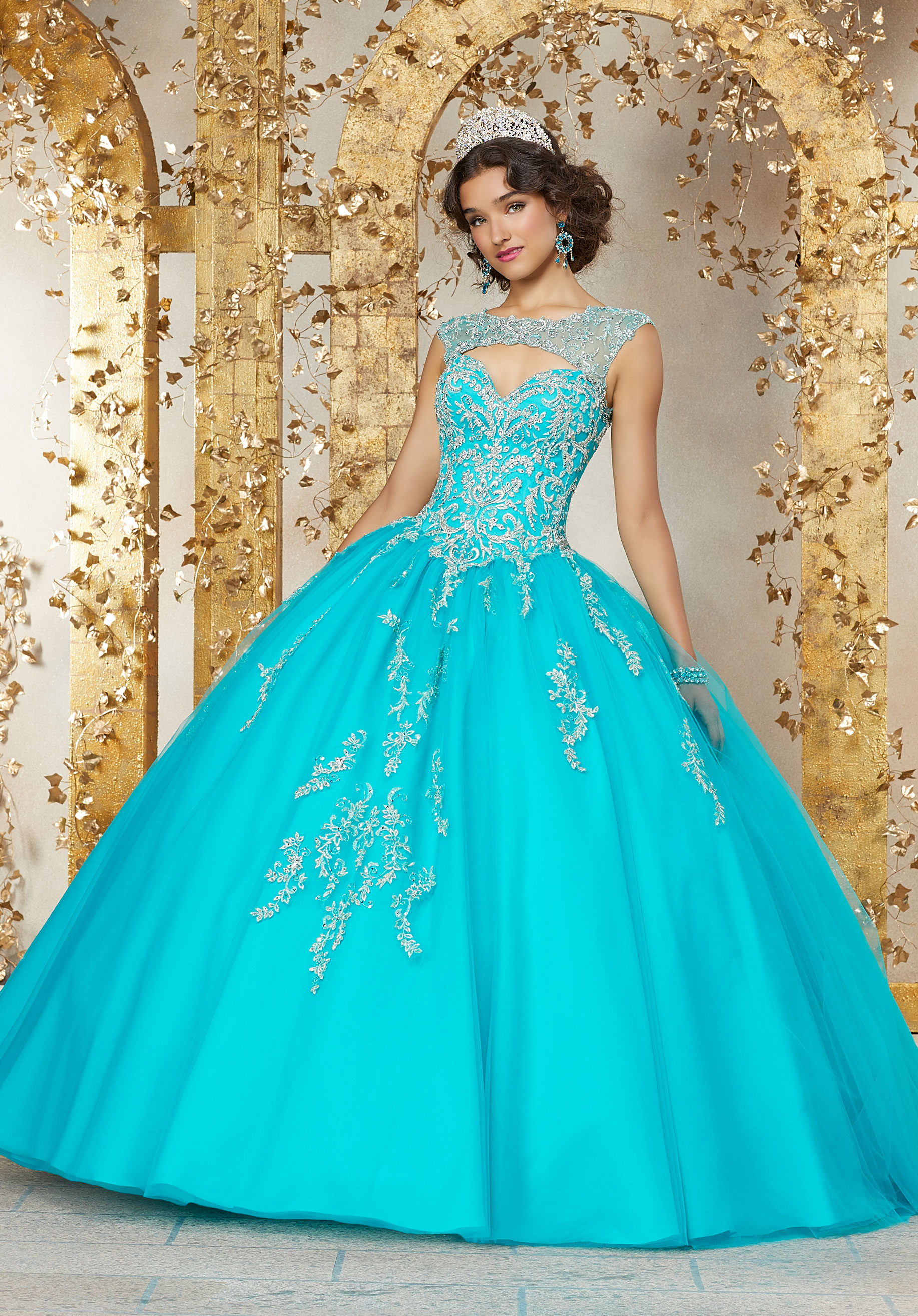 teal and silver quinceanera dresses