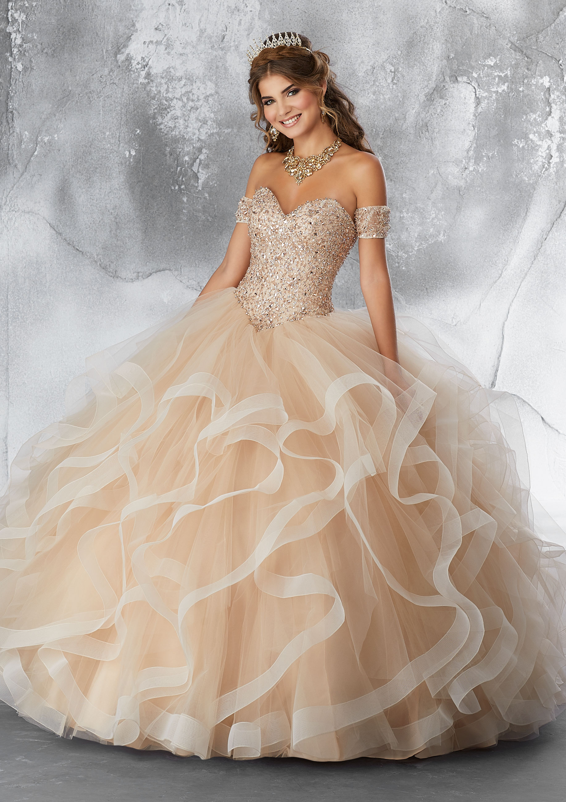 ruffled quinceanera dresses